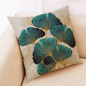 Leaf Cotton Linen Pillow Case 45x45cm